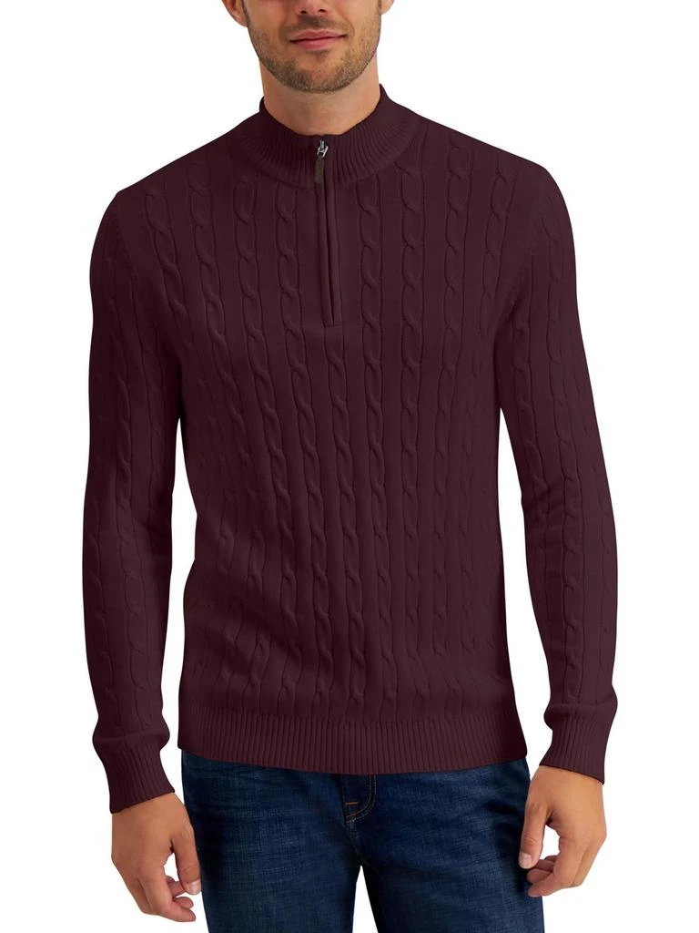商品Club Room|Mens Cotton 1/4-Zip Pullover Sweater,价格¥170,第2张图片详细描述