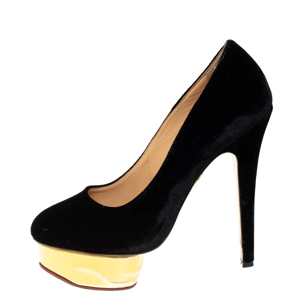 商品[二手商品] Charlotte Olympia|Charlotte Olympia Black Velvet Dolly Pumps Size 38,价格¥1493,第2张图片详细描述