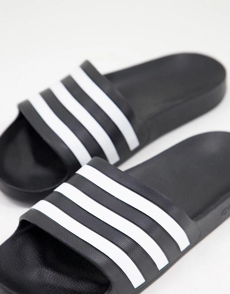 商品Adidas|adidas Swim Adilette white stripe sliders in black,价格¥187,第2张图片详细描述