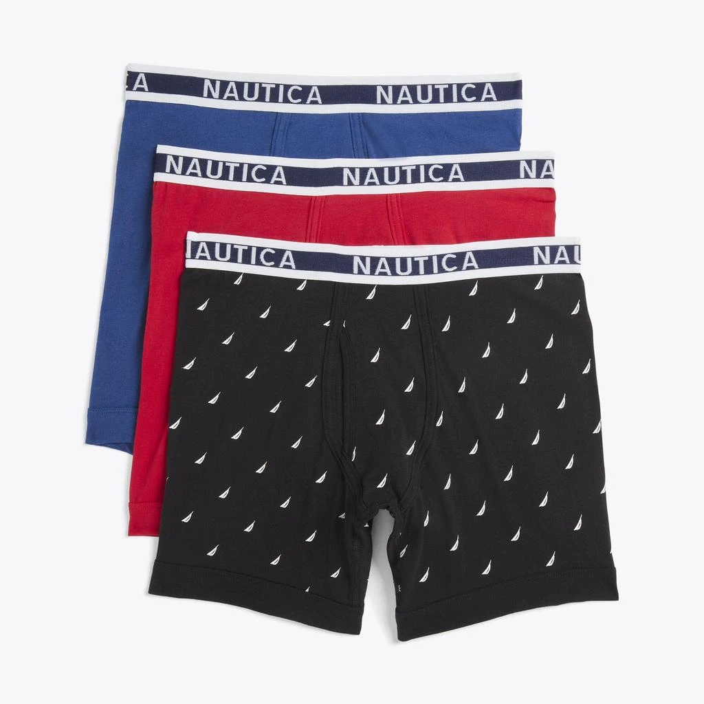 商品Nautica|Nautica Mens Cotton Stretch Boxer Briefs, 3-Pack,价格¥159,第1张图片