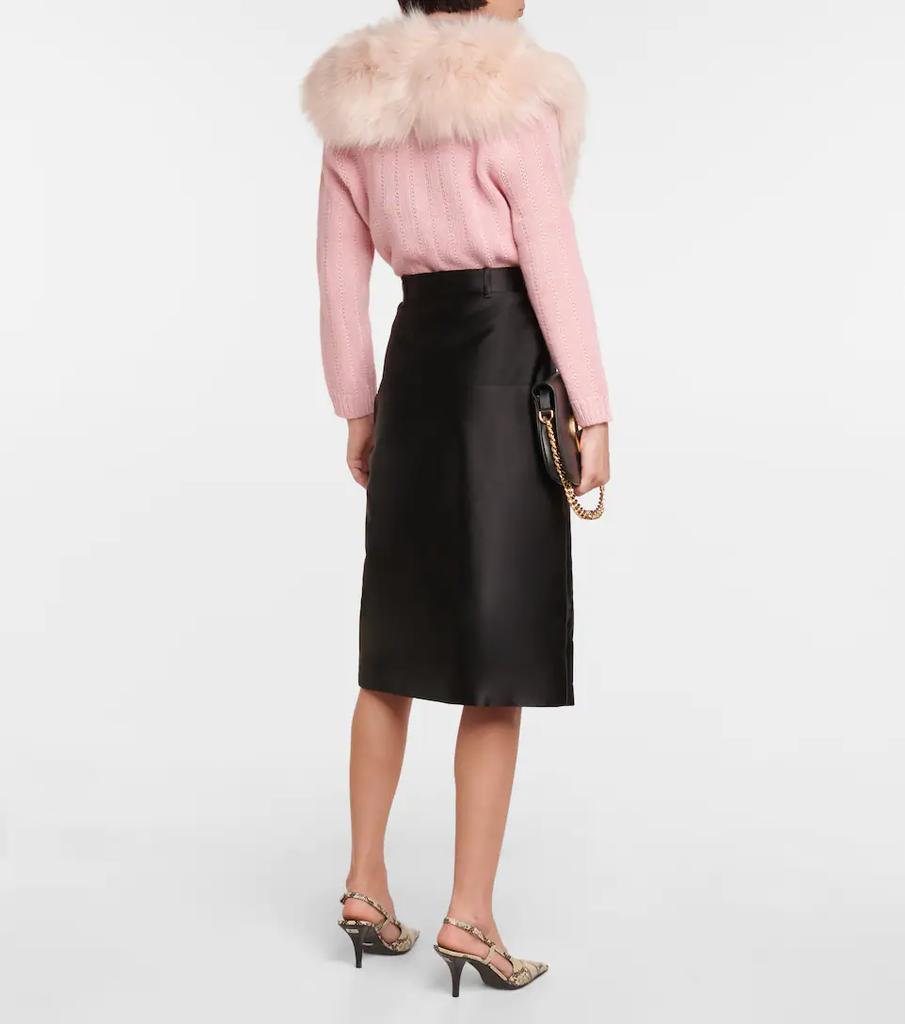 商品Gucci|刺绣真丝公爵夫人缎中长半身裙,价格¥17660,第5张图片详细描述