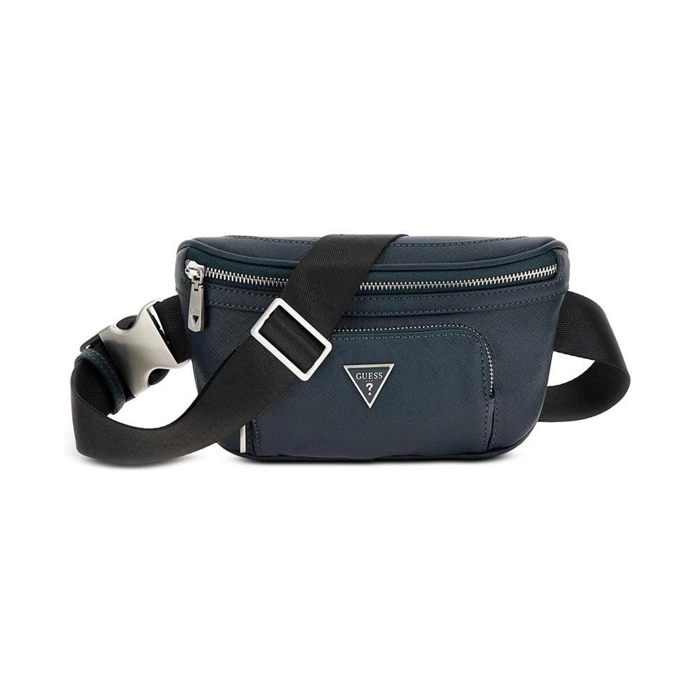 商品GUESS|Men's Saffiano Faux-Leather Water-Repellent Fanny Pack,价格¥607,第1张图片