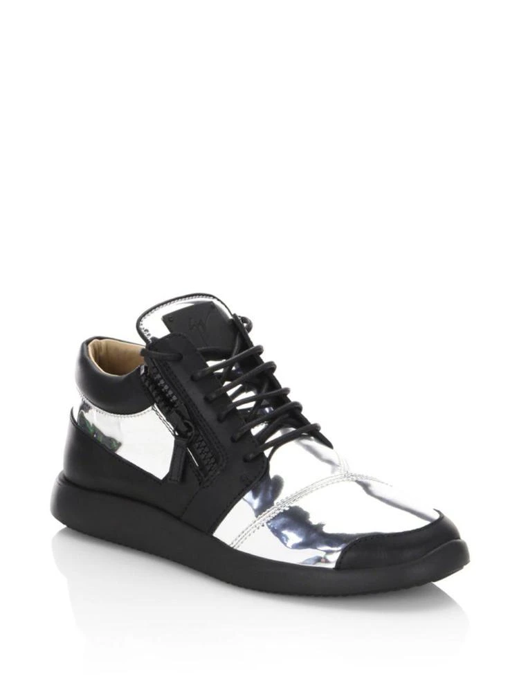 商品Giuseppe Zanotti|Metallic Runner Leather Sneakers,价格¥2567,第1张图片