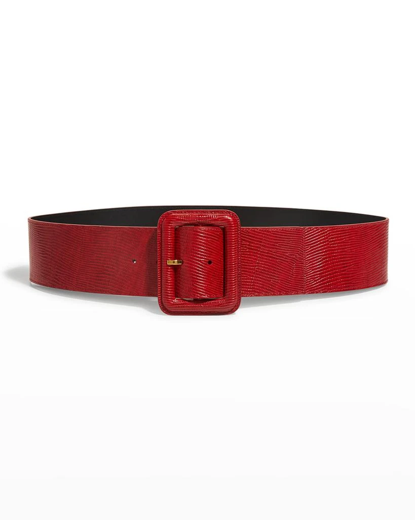 商品Yves Saint Laurent|Lizard-Embossed Leather Belt,价格¥5382,第1张图片