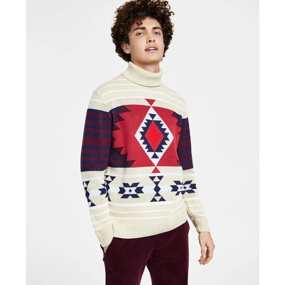 商品Club Room|Men's Chunky Fair Isle Turtleneck Pullover Sweater, Created for Macy's,价格¥173,第4张图片详细描述