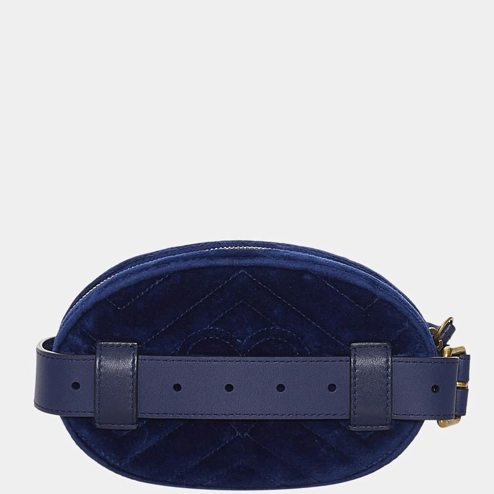 商品[二手商品] Gucci|Gucci Blue GG Marmont Matelasse Velvet Belt Bag,价格¥6351,第3张图片详细描述