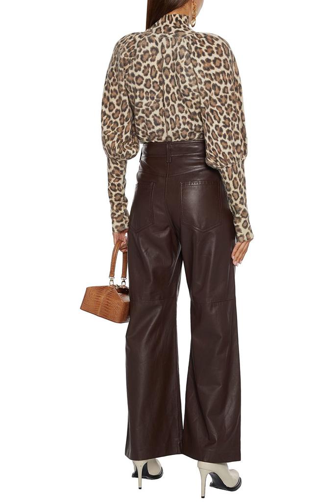 Leopard-print cashmere turtleneck sweater商品第3张图片规格展示