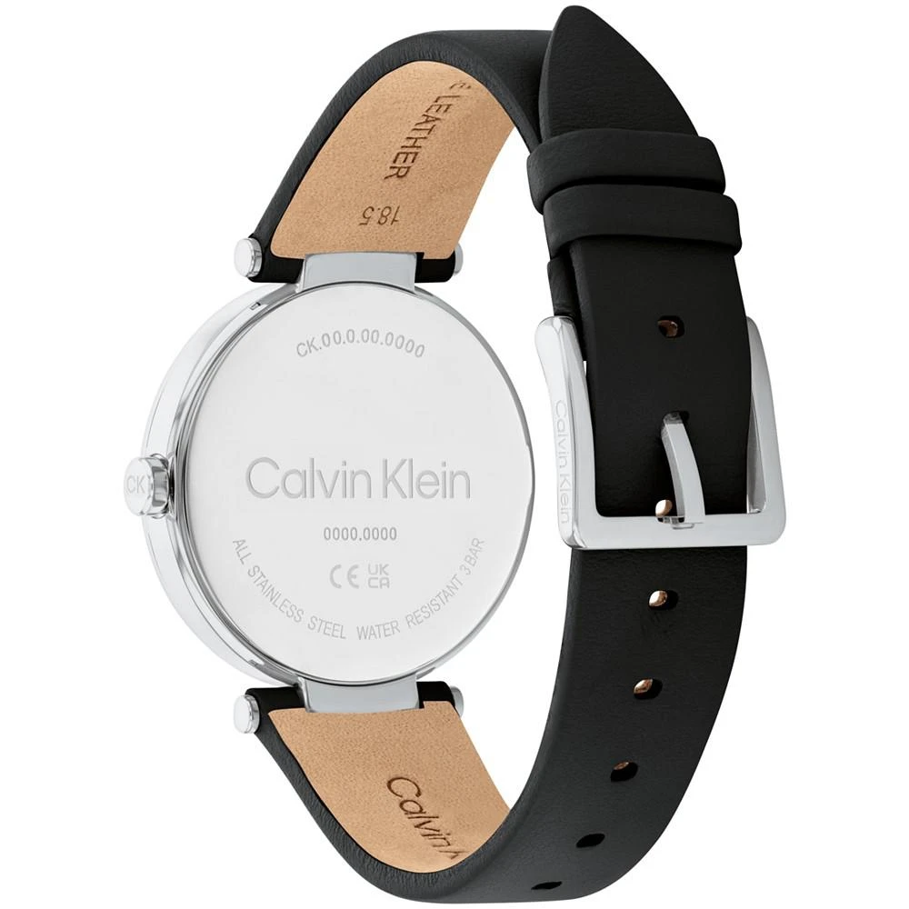商品Calvin Klein|Women's 2-Hand Black Leather Strap Watch 36mm,价格¥976,第3张图片详细描述