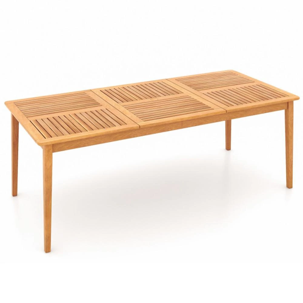 商品Hivvago|8-Person Outdoor Acacia Wood Dining Rectangular Bistro Table with Umbrella Hole,价格¥2508,第1张图片