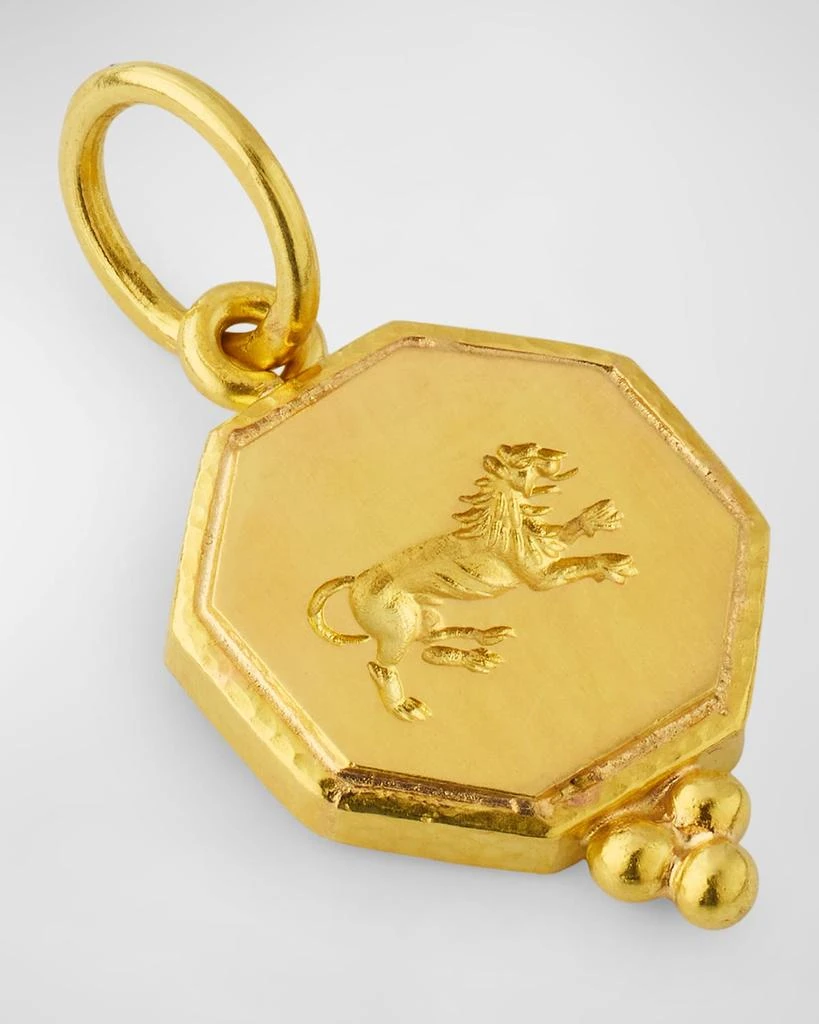 商品Elizabeth Locke|19K Yellow Gold Octagonal Lion Pendant with Swinging Jump Ring,价格¥19909,第3张图片详细描述