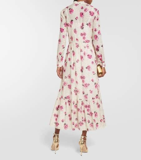 商品RED Valentino|花卉颈部系带金属丝加长连衣裙,价格¥8357,第3张图片详细描述