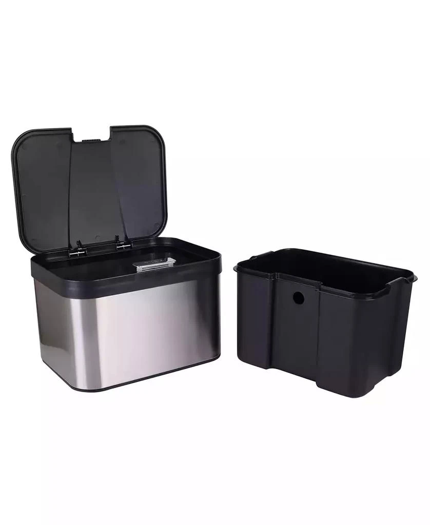 商品Organize it All|Stainless Steel Compost Bin Set with Biodegradable Bags, Sink Organizer & Scrub Brush,价格¥593,第3张图片详细描述