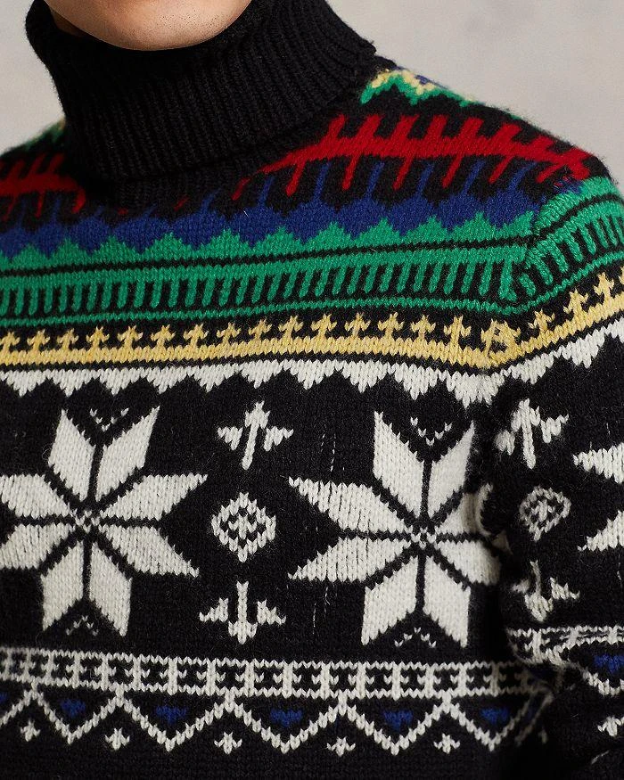 Wool Fair Isle Intarsia Knit Regular Fit Turtleneck Sweater  商品