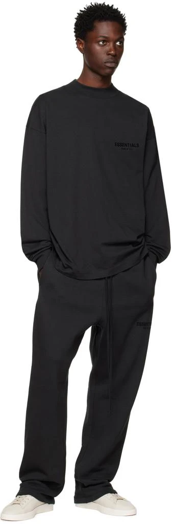 商品Essentials|Black Flocked Long Sleeve T-Shirt,价格¥274,第4张图片详细描述