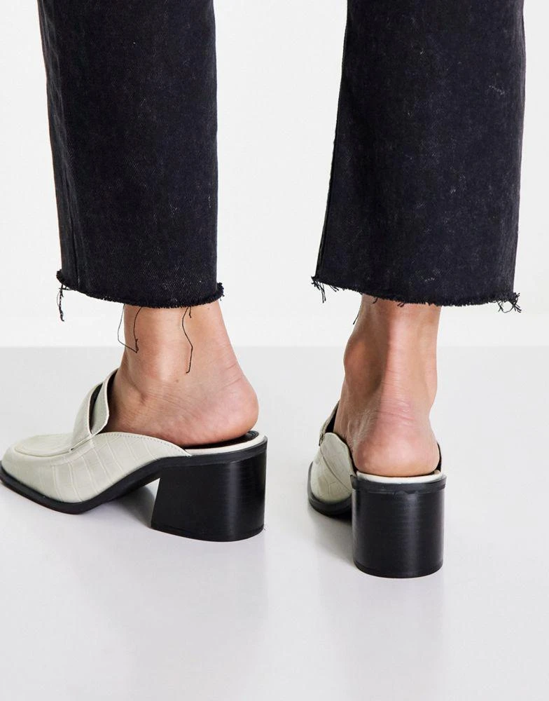 商品ASOS|ASOS DESIGN Sky padded heeled loafers in off white,价格¥235,第2张图片详细描述