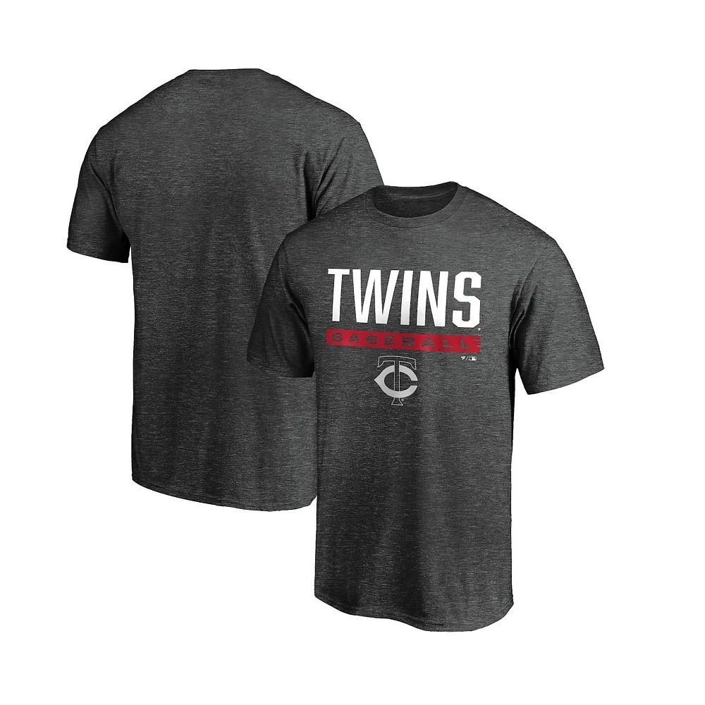 商品Mitchell & Ness|Men's Fanatics Branded Charcoal Minnesota Twins Win Stripe T-shirt,价格¥229,第1张图片