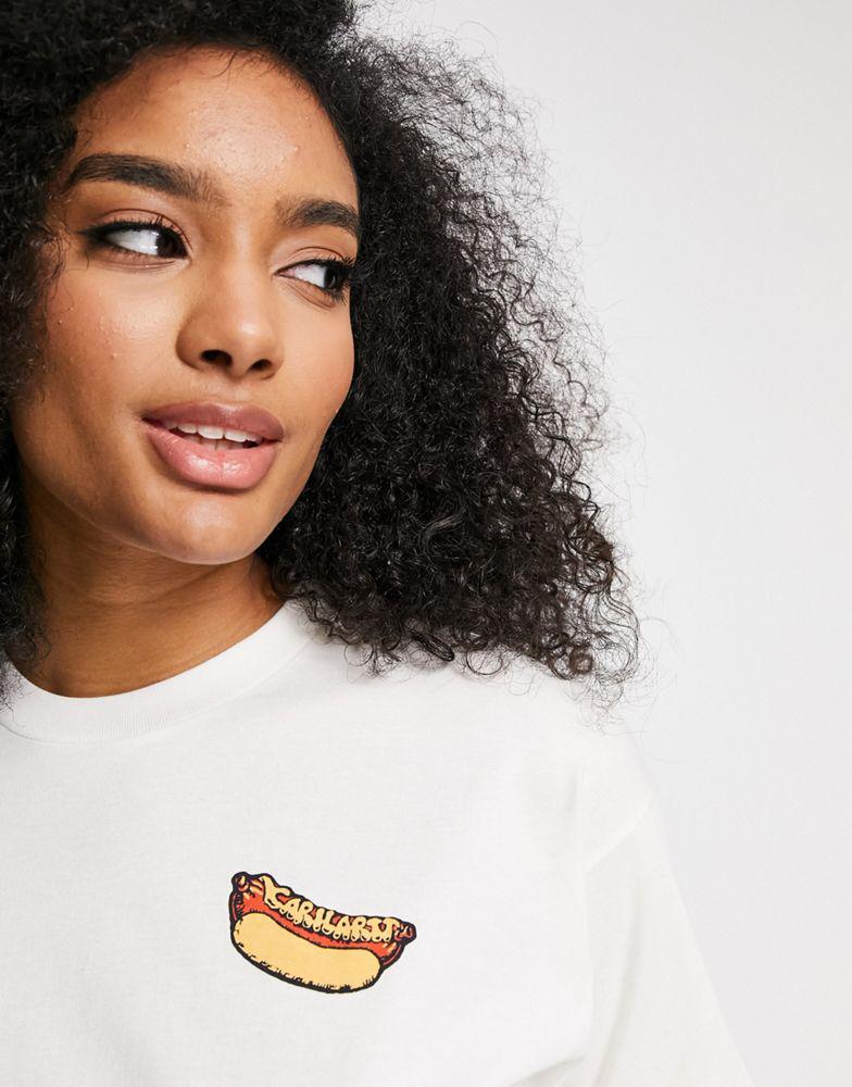 Carhartt WIP flavor hotdog logo t-shirt in off-white商品第1张图片规格展示