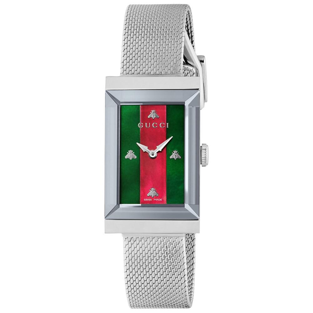 商品Gucci|G-Frame Stainless Steel Mesh Bracelet Watch 21x34mm,价格¥9955,第1张图片