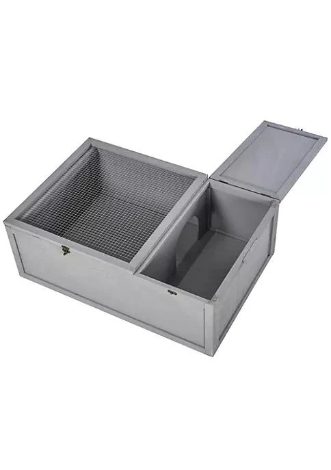 商品belk|37%E2%80%9D Wooden Tortoise House Turtle Terrarium  Small Reptile Enclosure With Two Room Design Grey,价格¥776,第2张图片详细描述
