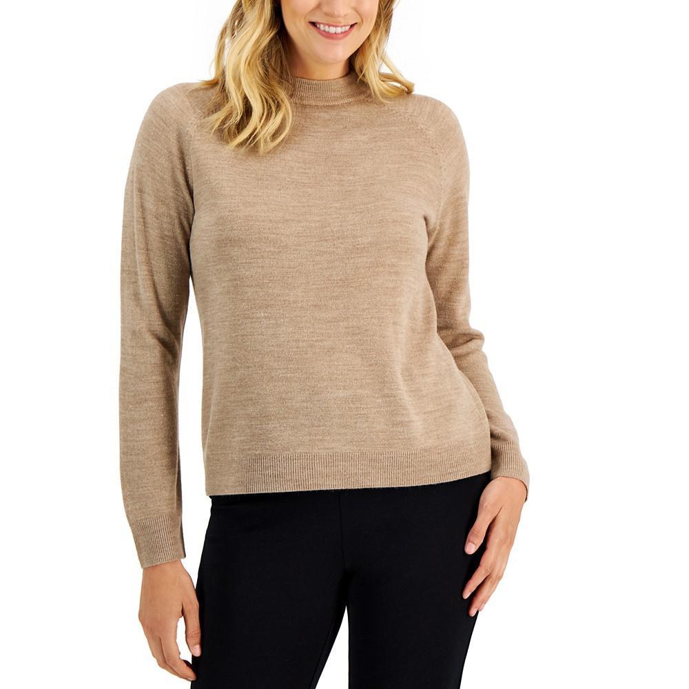 商品Karen Scott|Petite Mock Neck Zip-Back Sweater, Created for Macy's,价格¥95,第1张图片
