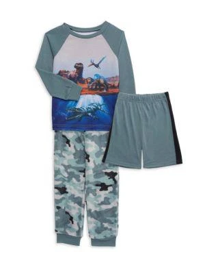 商品Petit Lem|Boy’s 3-Piece Dinosaur Pajama Set,价格¥72,第1张图片