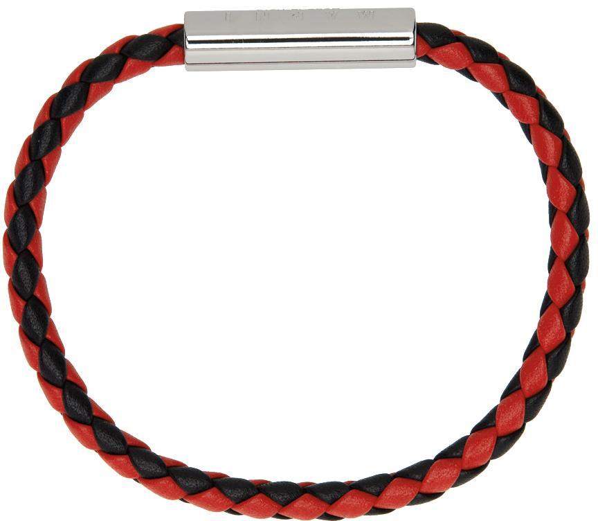 商品Marni|Red & Black Braided Bracelet,价格¥427,第4张图片详细描述