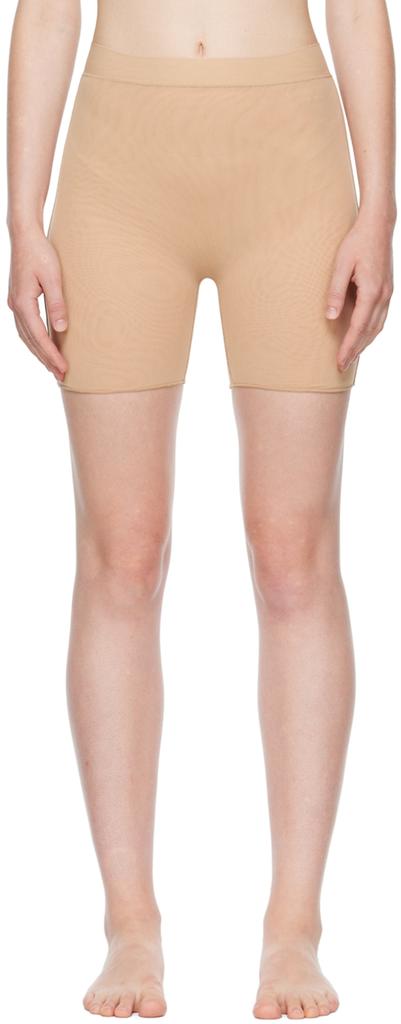 Beige Summer Mesh Boy Shorts商品第1张图片规格展示