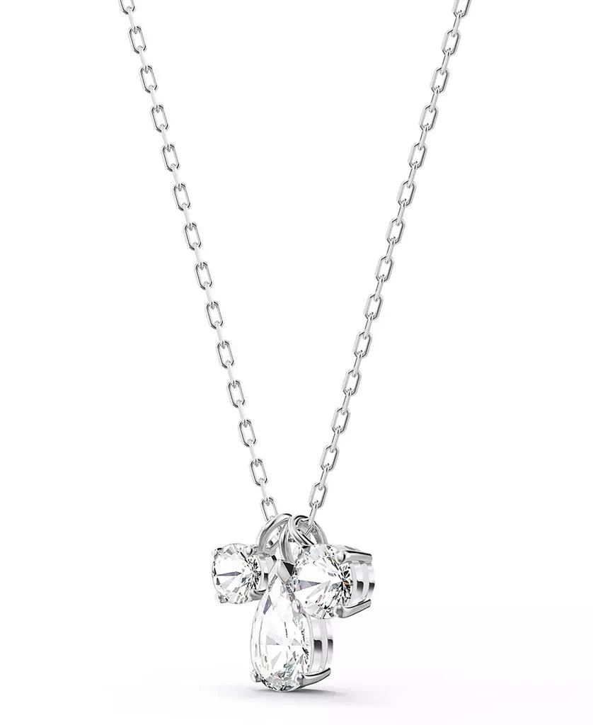 商品Swarovski|Silver-Tone Triple Crystal Pendant Necklace, 15-5/8" + 2" extender,价格¥900,第2张图片详细描述