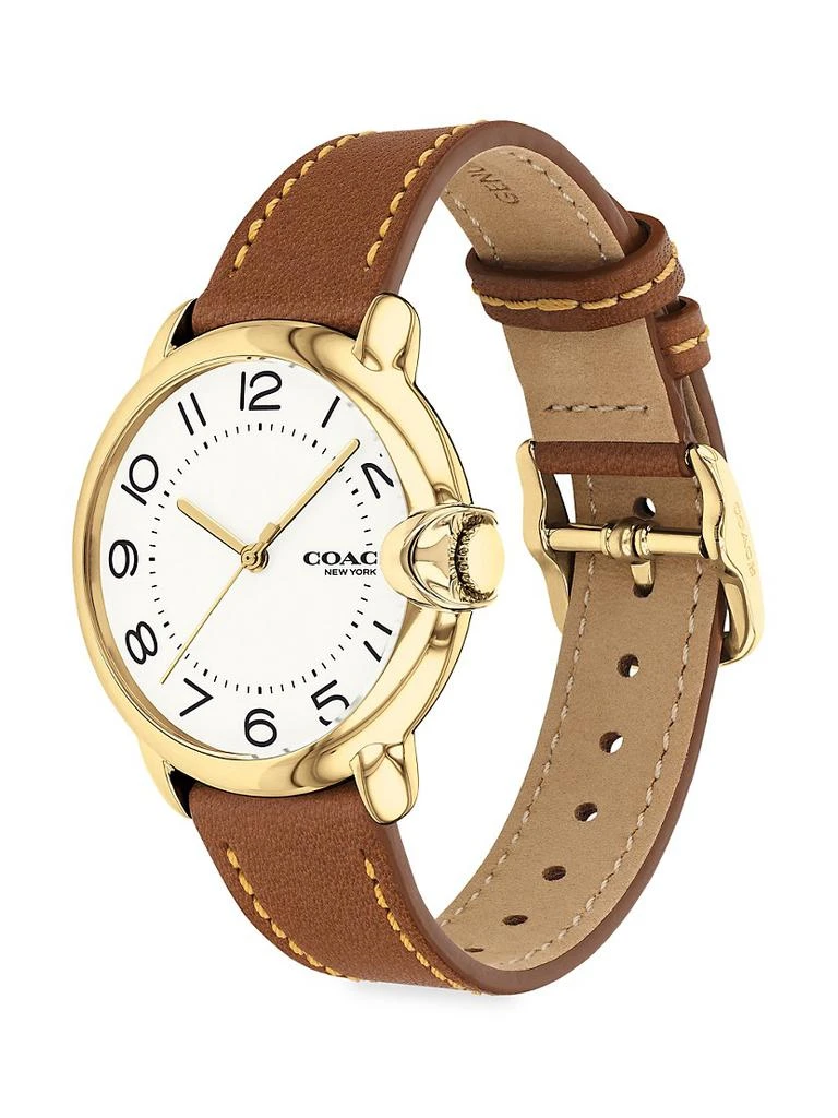 商品Coach|Arden Stainless Steel Leather-Strap Watch,价格¥1873,第3张图片详细描述