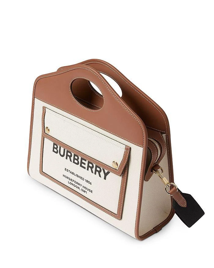 商品Burberry|Small Leather Pocket Tote Bag,价格¥14155,第5张图片详细描述