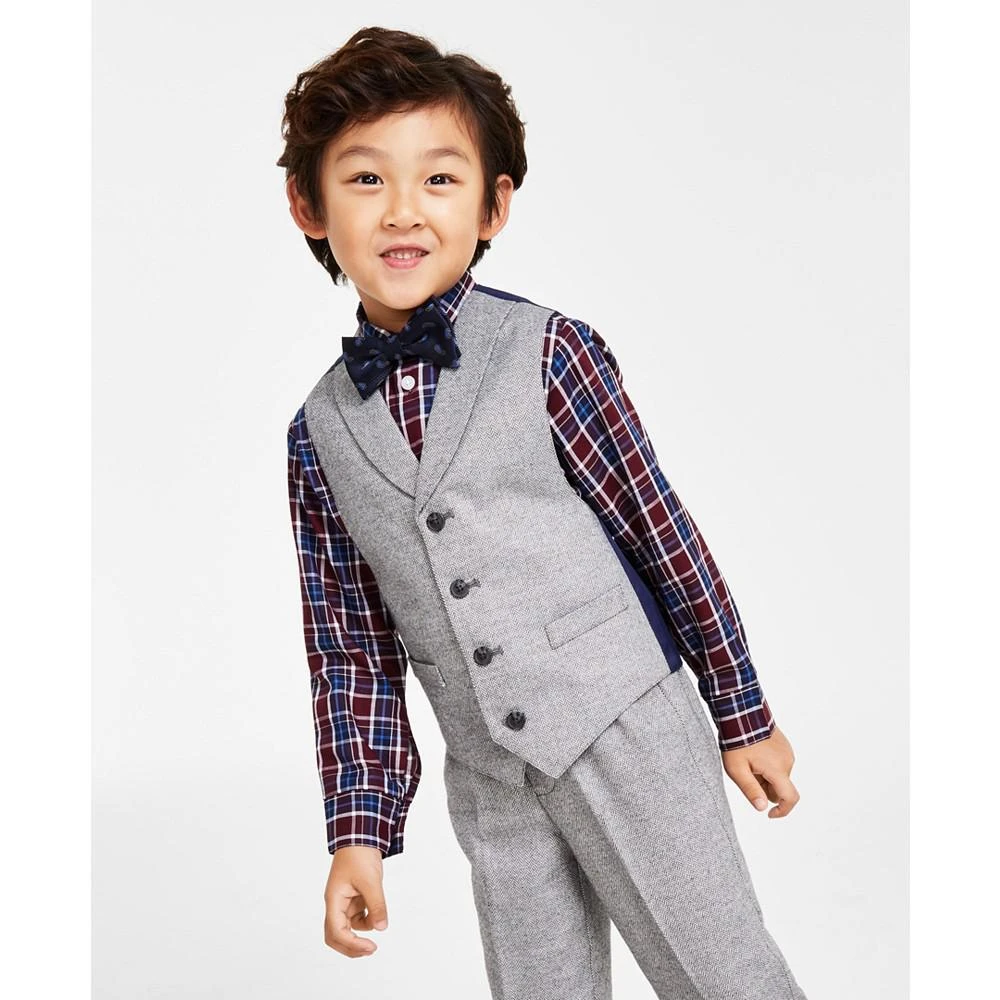 商品Nautica|Little Boys 4-Pc. Patterned Shirt, Brushed Herringbone Vest, Pants & Bow Tie Set,价格¥289,第2张图片详细描述