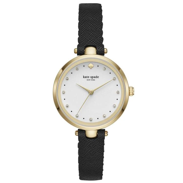 商品Kate Spade|Women's Holland Black Leather Strap Watch 34mm,价格¥1459,第1张图片