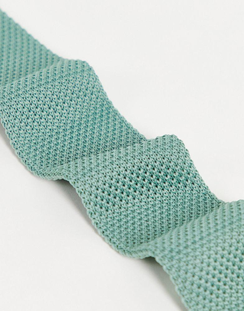 Noak knitted tie in sage green商品第4张图片规格展示