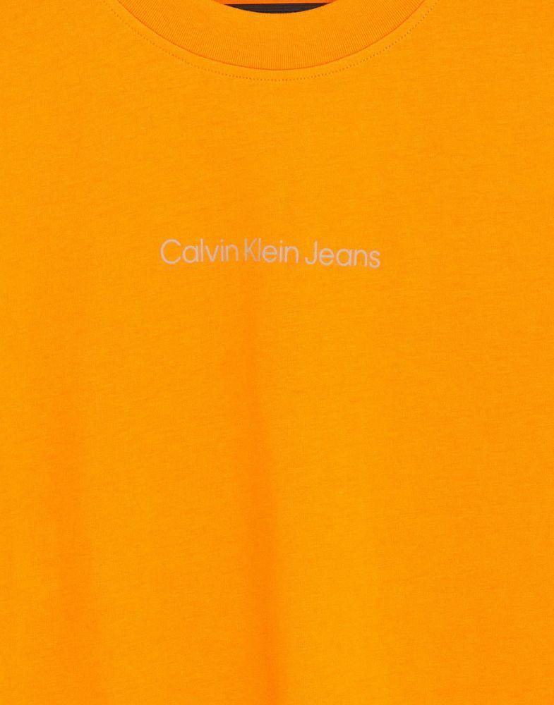 商品Calvin Klein|Calvin Klein Jeans blocking capsule back graphic boxy fit t-shirt in orange exclusive to ASOS,价格¥360,第6张图片详细描述