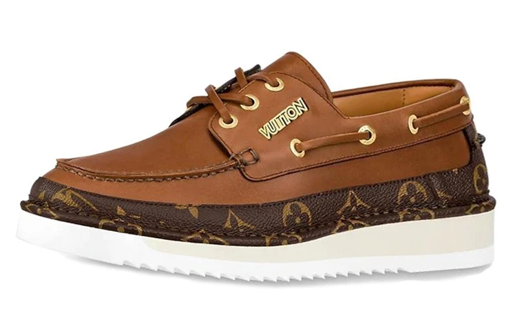 商品[国内直发] Louis Vuitton|Cosy 皮革 百搭系带 休闲鞋 男款 棕色,价格¥10472,第1张图片