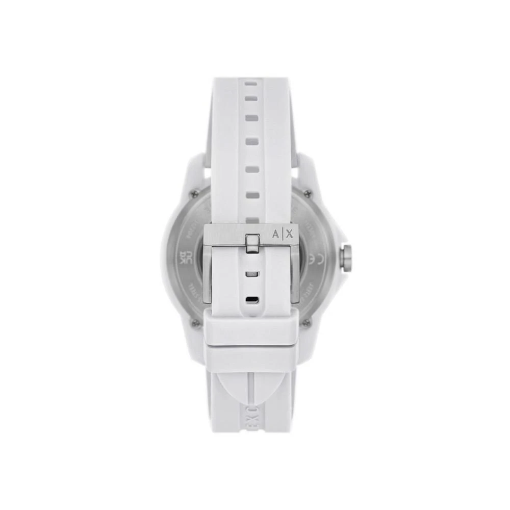 商品Armani Exchange|Men's Automatic in White Case with White Silicone Strap Watch, 44mm,价格¥1796,第4张图片详细描述