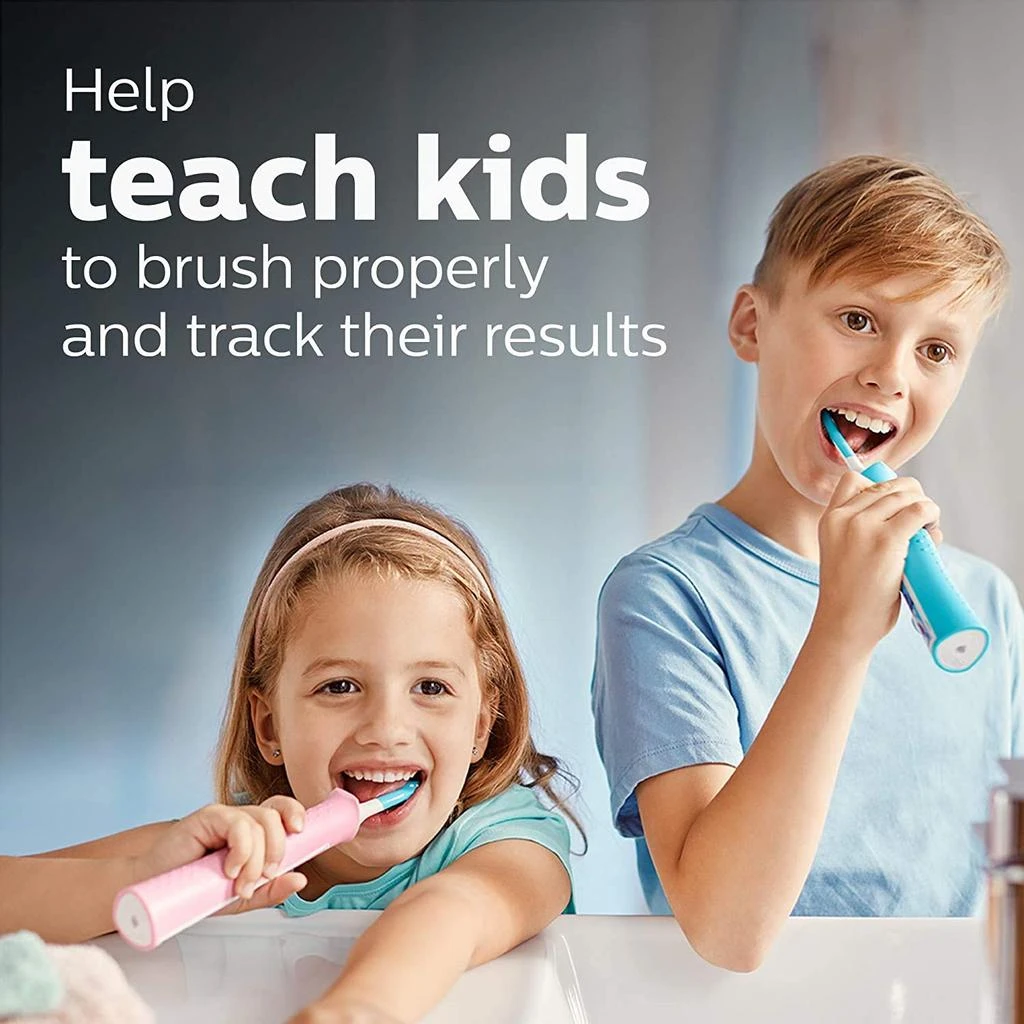 商品Philips Sonicare|Philips Sonicare for Kids 3+ Bluetooth Connected Rechargeable Electric Power Toothbrush, Interactive for Better Brushing, Turquoise, HX6321/02,价格¥210,第5张图片详细描述