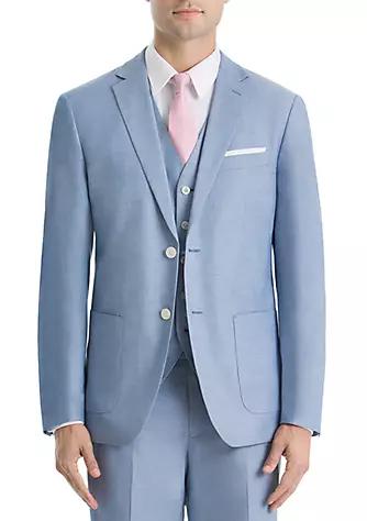 Light Blue Chambray Cotton Suit Separate Coat商品第1张图片规格展示