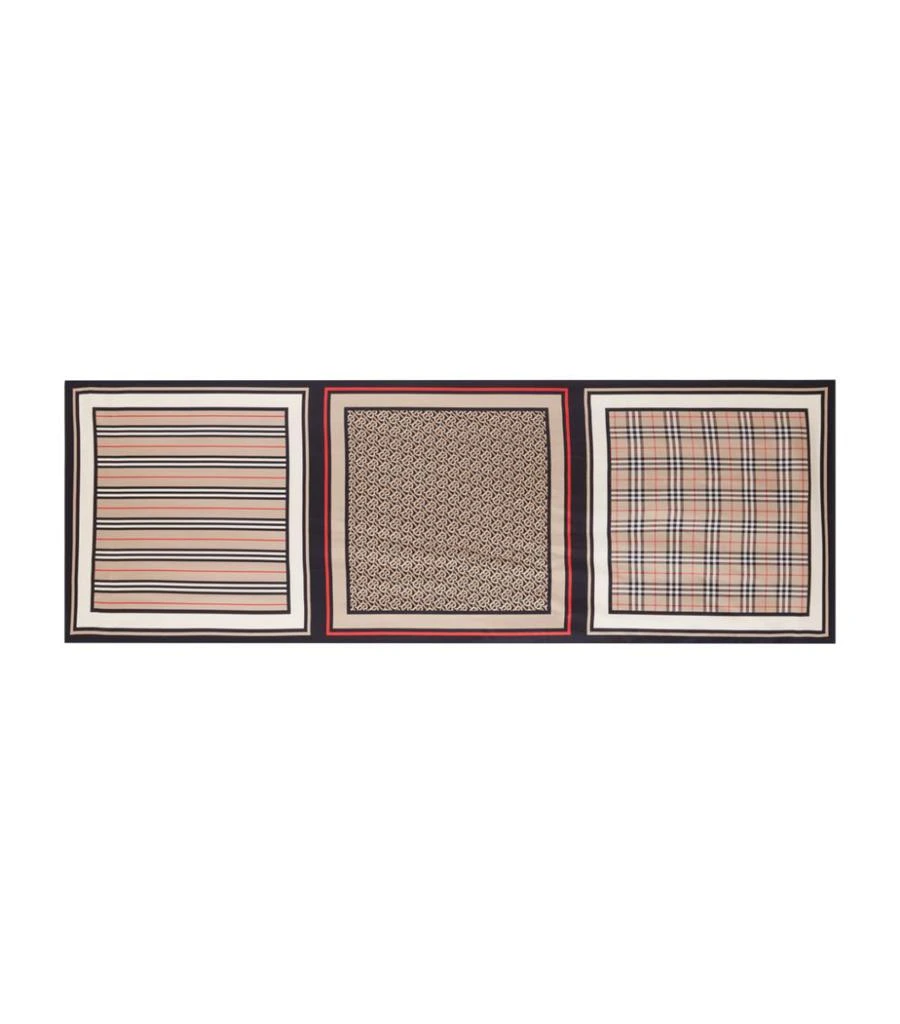 商品Burberry|Monogram, Icon Stripe and Check Print Silk Scarf,价格¥3807,第2张图片详细描述