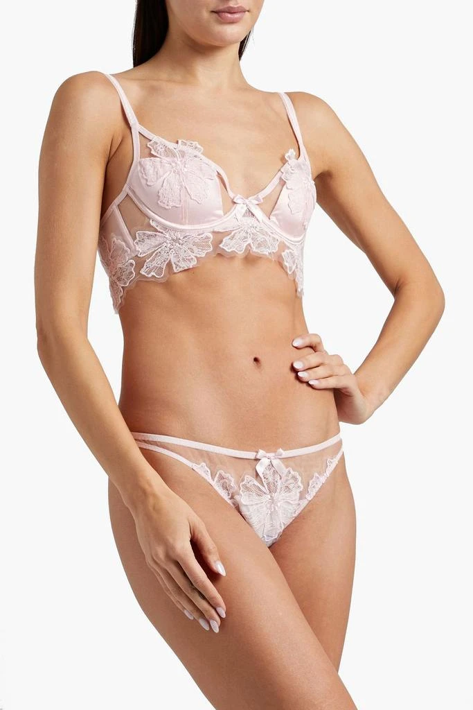 商品L'Agent by Agent Provocateur|Seraphina floral-appliquéd tulle and mesh underwired bra,价格¥376,第2张图片详细描述