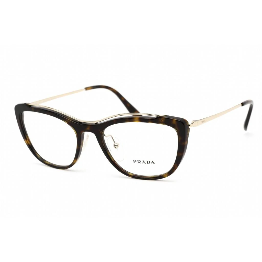 商品Prada|Prada Women's Eyeglasses - Conceptual Havana Plastic/Metal Cat Eye | 0PR 04VV 2AU1O1,价格¥844,第1张图片