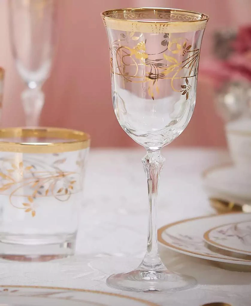 商品Lorren Home Trends|4 Piece Rosalia Flower Red Wine Set,价格¥481,第4张图片详细描述