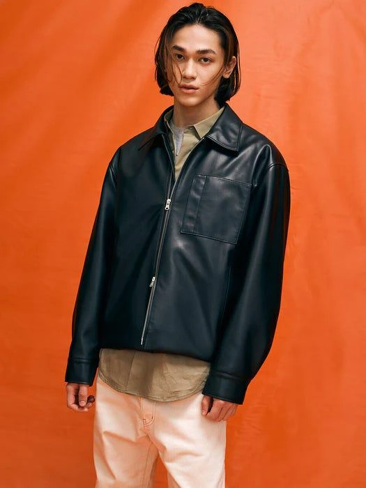 商品FRONTROW MEN|[Conscious] Eco Leather Bomber Jacket,价格¥1911,第2张图片详细描述
