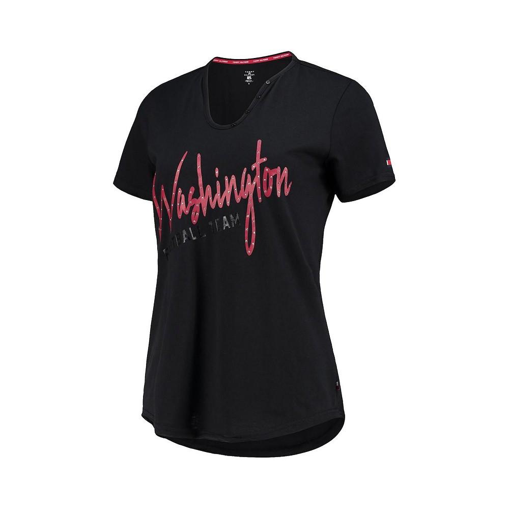 Women's Black Washington Football Team Riley V-Neck T-shirt商品第3张图片规格展示