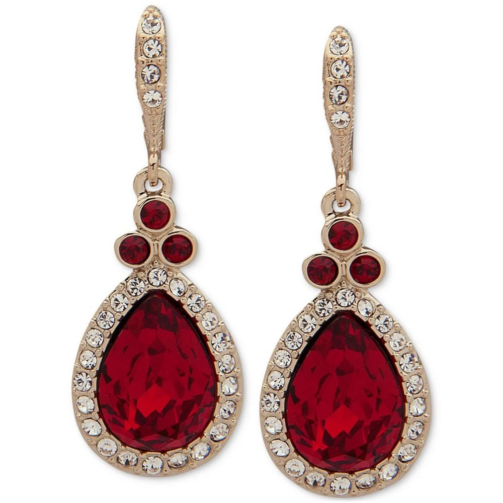 商品Givenchy|Gold-Tone Pavé Crystal Red Pear Drop Earrings,价格¥169,第1张图片