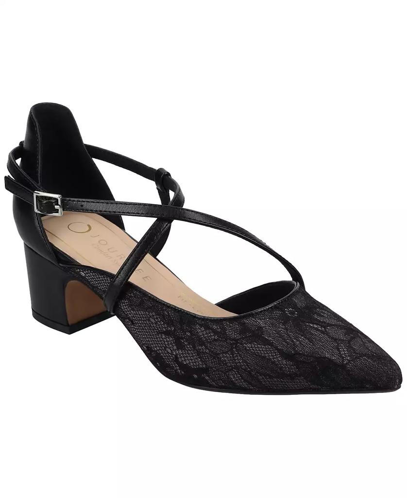 Galvinn Damen-Pumps mit Riemchen, spitzer Zehenpartie und Blockabsatz image 2