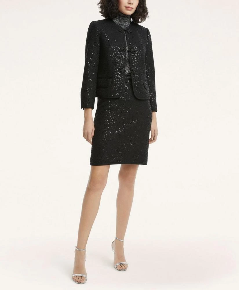 商品Brooks Brothers|Wool Blend Sequin A-Line Skirt,价格¥738,第2张图片详细描述