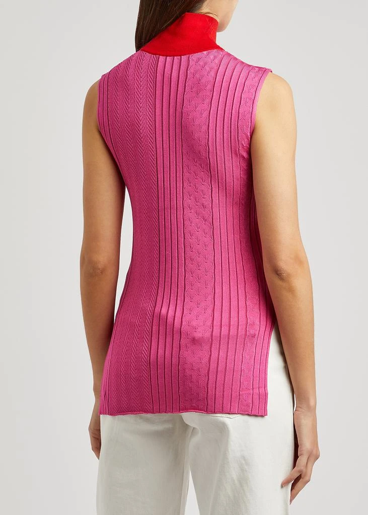 商品ROKSANDA|Tala pink panelled ribbed-knit top,价格¥1898,第3张图片详细描述