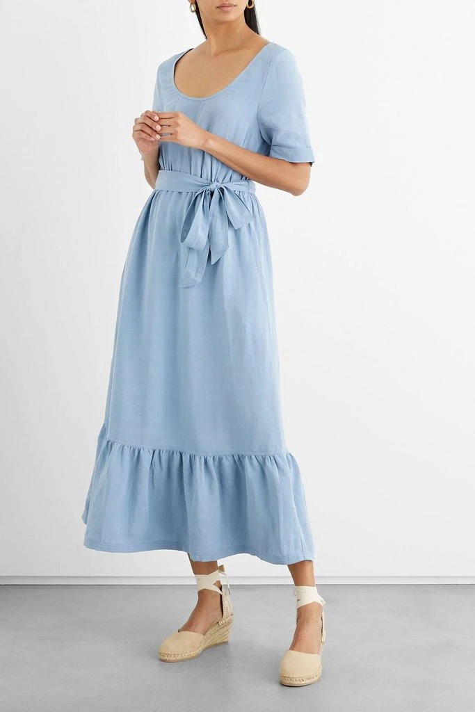 商品IRIS & INK|Dylan belted woven midi dress,价格¥670,第2张图片详细描述