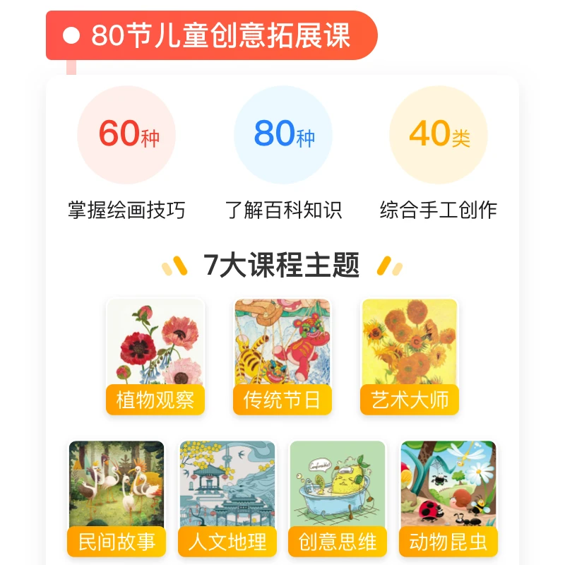【美术宝1对1】真人画画直播课、支持多语种和24小时无时差授课（美国版） 商品